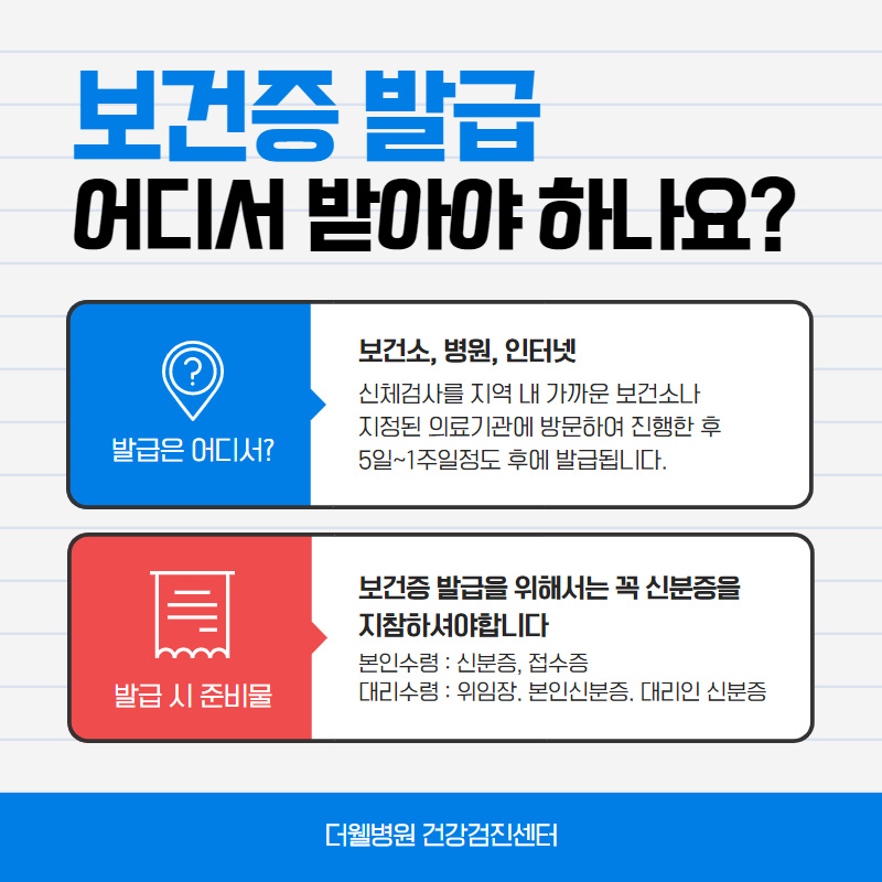 수원 보건증 발급 병원 "더웰병원" (3/10)