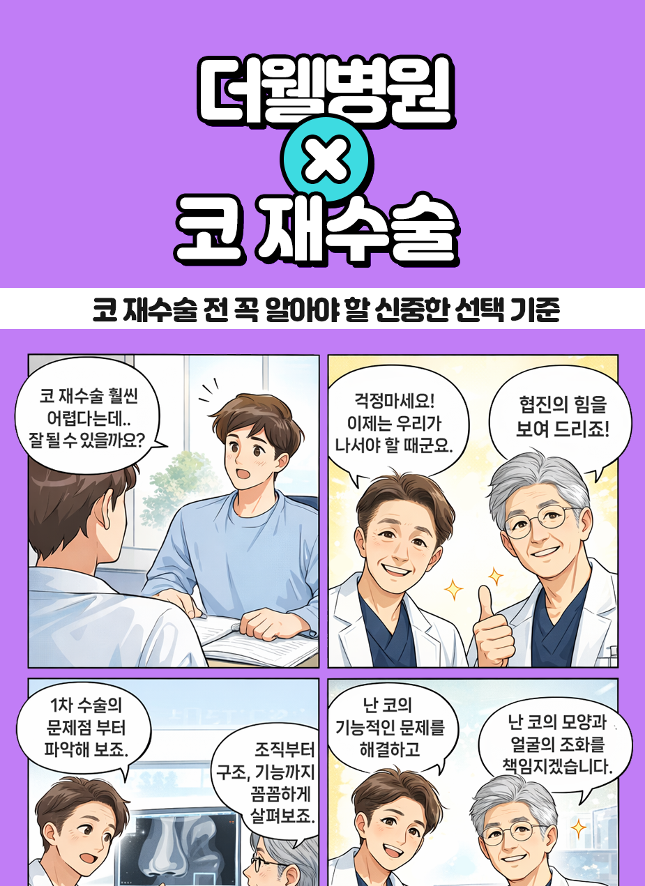 수원 더웰병원 성형외과 _ 코 재수술 전 꼭 알아야 할 신중한 선택 기준 (1/3)