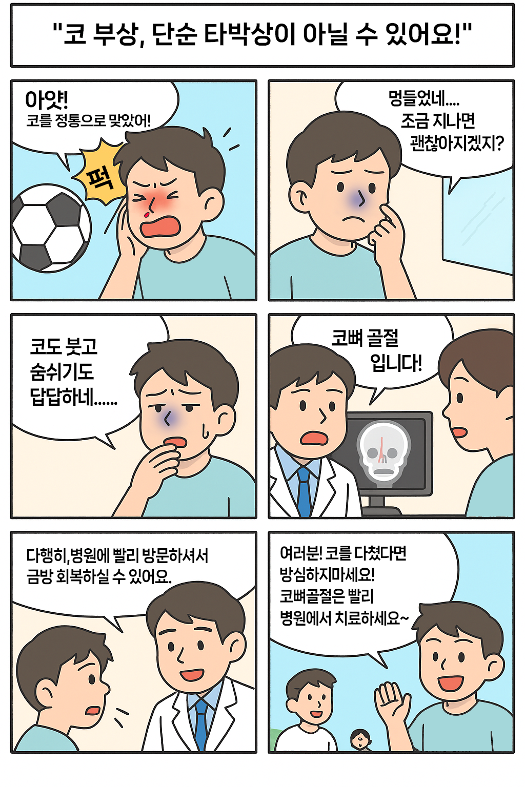더웰병원 코뼈골절 _ 야외 활동 많은 요즘 코뼈골절 주의보! (3/6)