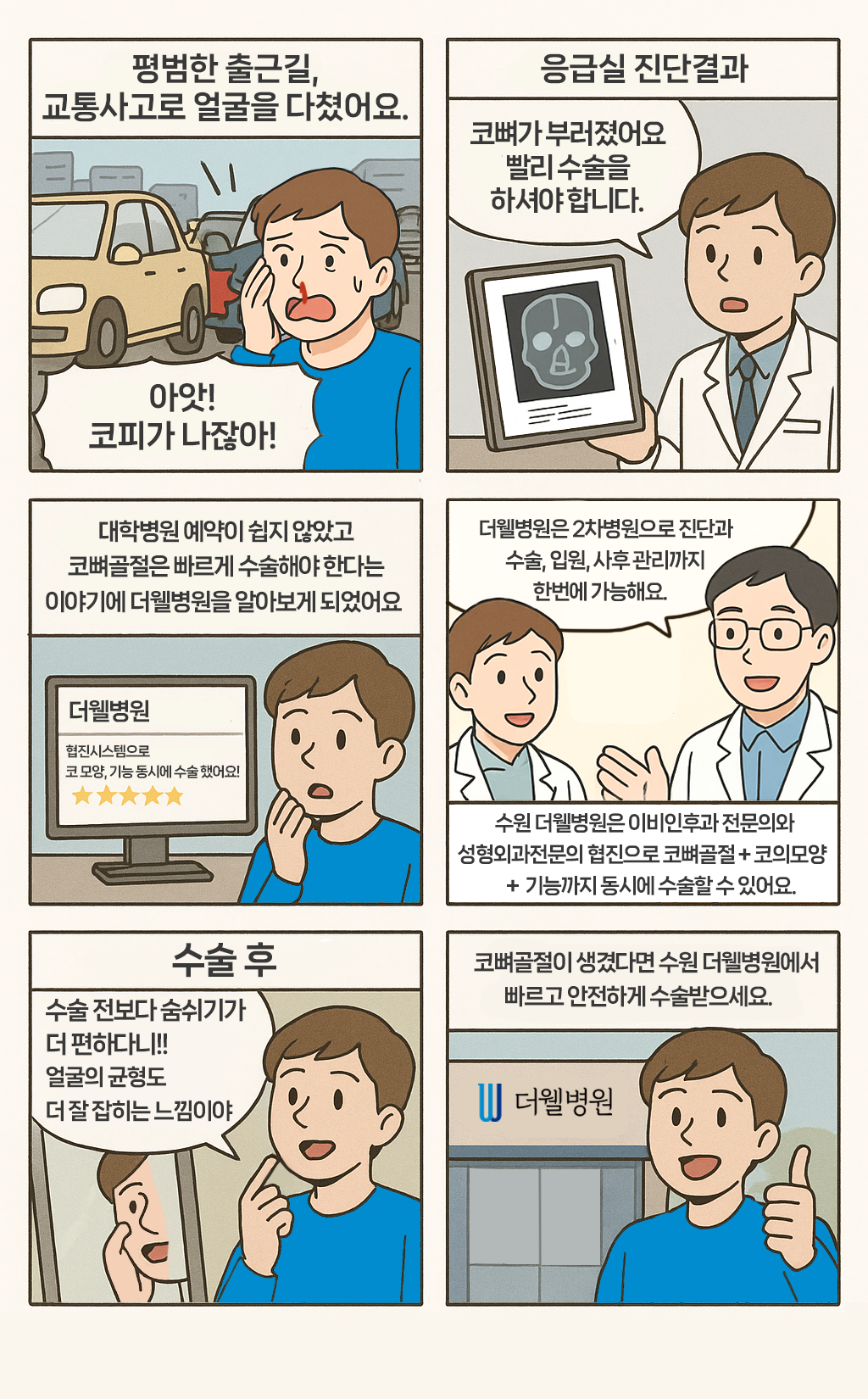 수원 성형외과 _ 차사고 코 골절 치료 후기|더웰병원에서 빠르고 안전한 회복 경험 (15/16)