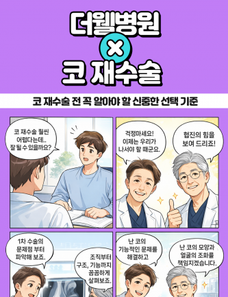 수원 더웰병원 성형외과 _ 코 재수술 전 꼭 알아야 할 신중한 선택 기준