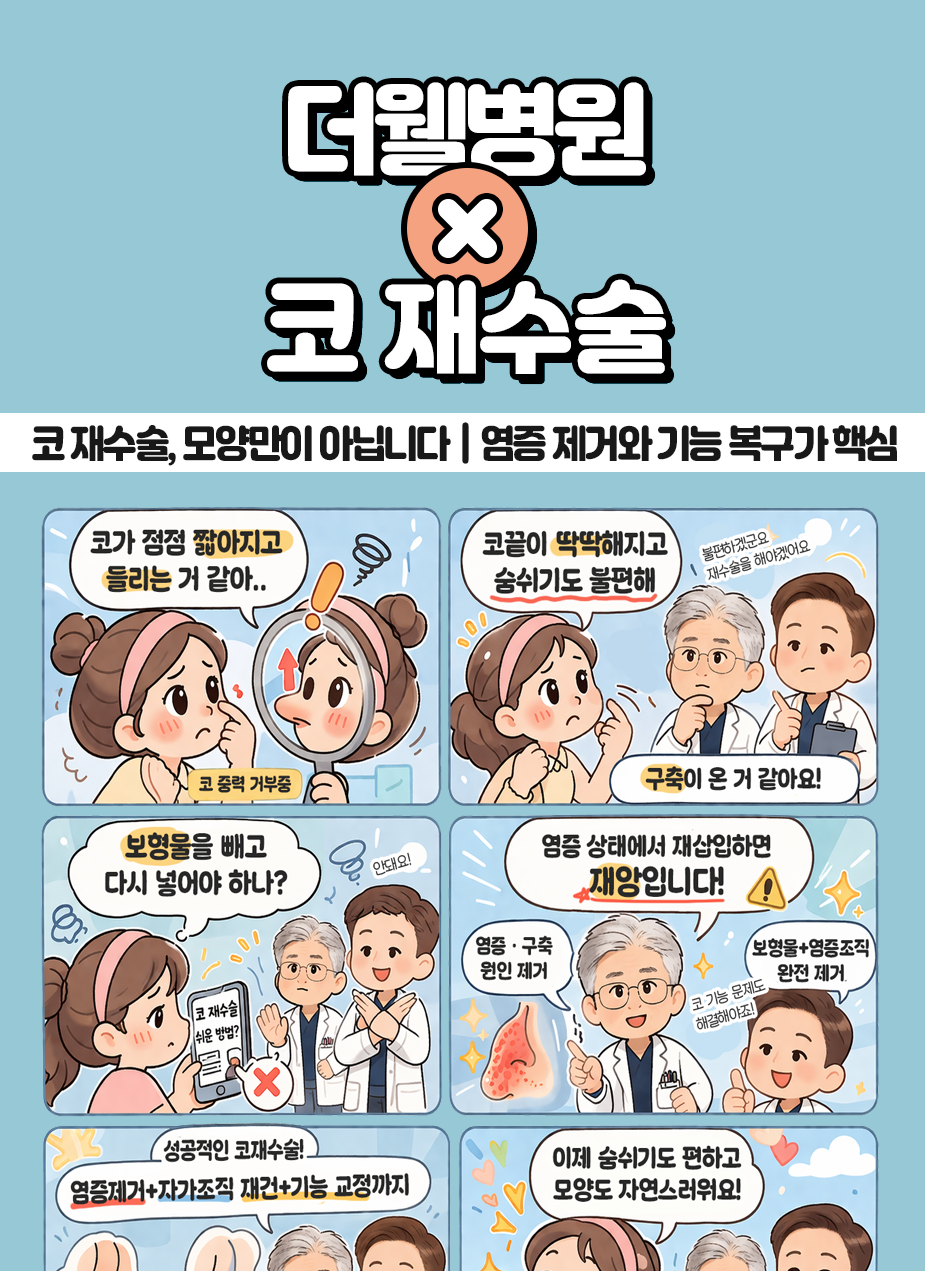 수원 성형외과 _ 코 재수술, 모양만이 아닙니다 │ 염증 제거와 기능 복구가 핵심 (1/3)